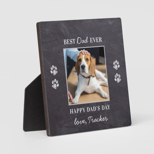 犬のパーソナライズされたパパペット素朴フォトファーザー フォトプラーク (正面)