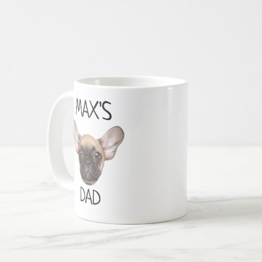 犬のパーソナライズされたパパママ犬の顔名犬の恋人 コーヒーマグカップ (正面左)