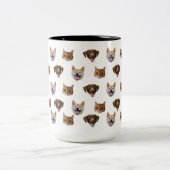 犬のパーソナライズされたマグカップ、犬の猫の母のギフト ツートーンマグカップ (中央)