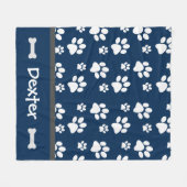 犬のパーソナライズされたモムズパパ用の犬のギフトの手のプリント フリースブランケット (正面(横))