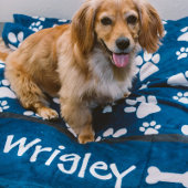 犬のパーソナライズされたモムズパパ用の犬のギフトの手のプリント フリースブランケット