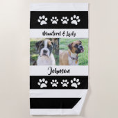 犬のパーソナライズされた写真、家族 ビーチタオル (正面)