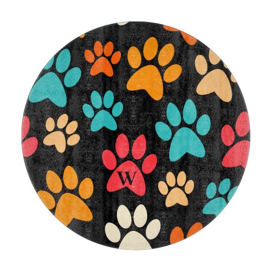 犬のパーソナライズされた前刷りモノグラム犬の恋人 カッティングボード (正面)