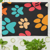 犬のパーソナライズされた前刷りモノグラム犬の恋人 キッチンタオル (折り畳み)