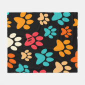 犬のパーソナライズされた前刷りモノグラム犬の恋人 フリースブランケット (正面(横))