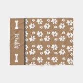 犬のパーソナライズされた前刷り毛布を追加する犬の名前 フリースブランケット (正面(横))