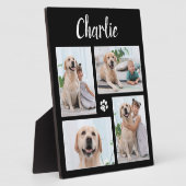 犬のパーソナライズされた愛犬4 Photo Collage フォトプラーク (側面)