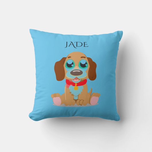 犬のパーソナライズされた枕。 クッション (正面)