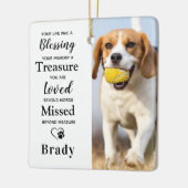 犬のパーソナライズされた記念ペットの損失贈り物2写真 セラミックオーナメント (左)