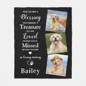 犬のパーソナライズされた記念ペットの損失贈り物3写真 フリースブランケット (正面)