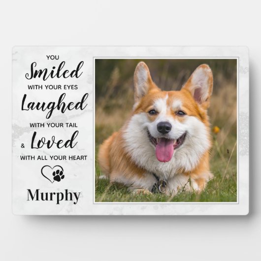 犬のパーソナライズされた記念撮影 フォトプラーク (正面)