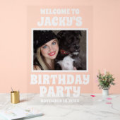 犬のパーソナライズされた誕生日パーティー写真へようこそ アクリルサイン (ウェディング)