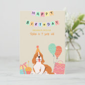 犬のパーソナライズされた誕生日 招待状 (スタンド正面)