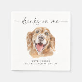 犬のパーソナライズされた選結婚択 スタンダードカクテルナプキン (正面)