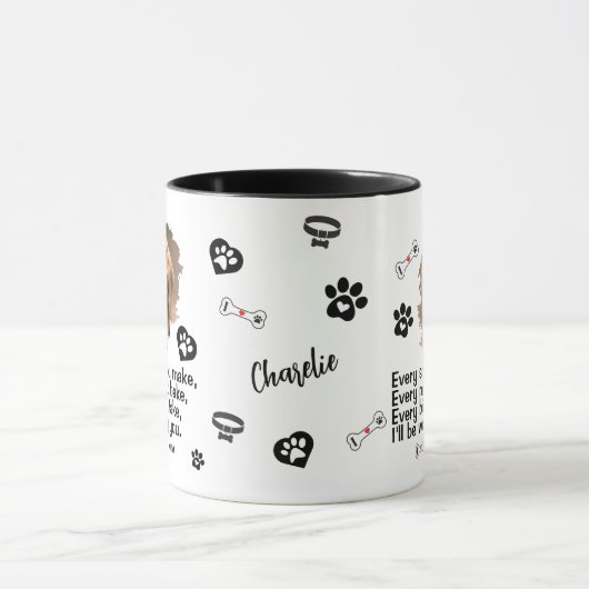 犬のパーソナライズされた顔写真マグカップ – おもしろマグカップ マグカップ (中央)