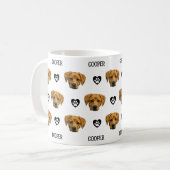 犬のパーソナライズされた顔写真 コーヒーマグカップ (正面左)