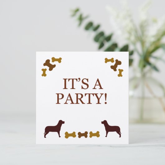 犬のパーティの招待状 招待状 (スタンド正面)