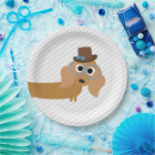 犬のパーティーのターコイズのダックスフントの夕食の紙皿 ペーパープレート (パーティー)