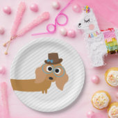 犬のパーティーのターコイズのダックスフントの夕食の紙皿 ペーパープレート (パーティー)