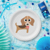 犬のパーティーのターコイズのビーグル犬の夕食の紙皿 ペーパープレート (パーティー)