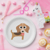 犬のパーティーのターコイズのビーグル犬の夕食の紙皿 ペーパープレート (パーティー)
