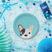 犬のパーティーのターコイズのブルドッグの夕食の紙皿 ペーパープレート (パーティー)