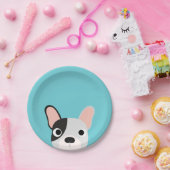 犬のパーティーのターコイズのブルドッグの夕食の紙皿 ペーパープレート (パーティー)