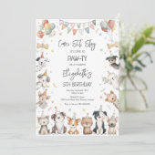 犬のパーティーの誕生日招待状 招待状 (スタンド正面)