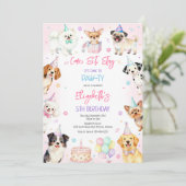 犬のパーティーの誕生日招待状 招待状 (スタンド正面)