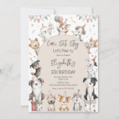 犬のパーティーの誕生日招待状 招待状 (正面)
