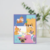 犬のパーティーサンキューカード サンキューカード (スタンド正面)