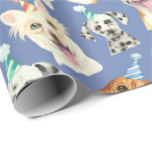 犬のパーティーパターン |愛犬家誕生日 ラッピングペーパー (ロールコーナー)