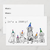 犬のパーティー招待状 招待状 (正面/裏面)