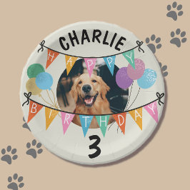 犬のパーティー誕生日の子犬の装飾 ペーパープレート