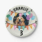 犬のパーティー誕生日の子犬の装飾 ペーパープレート (正面)