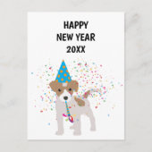 犬のパーティー – 動物の休日の新年のカード シーズンポストカード (正面)
