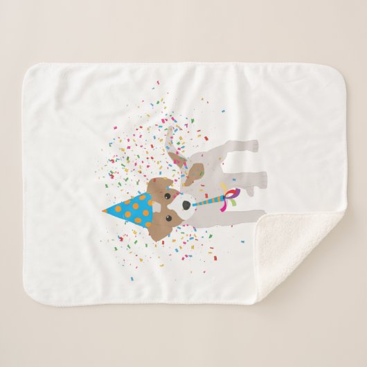 犬のパーティー – 動物の子犬を持つパーティー シェルパブランケット (正面(横))