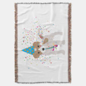 犬のパーティー – 動物の子犬を持つパーティー スローブランケット (正面縦)