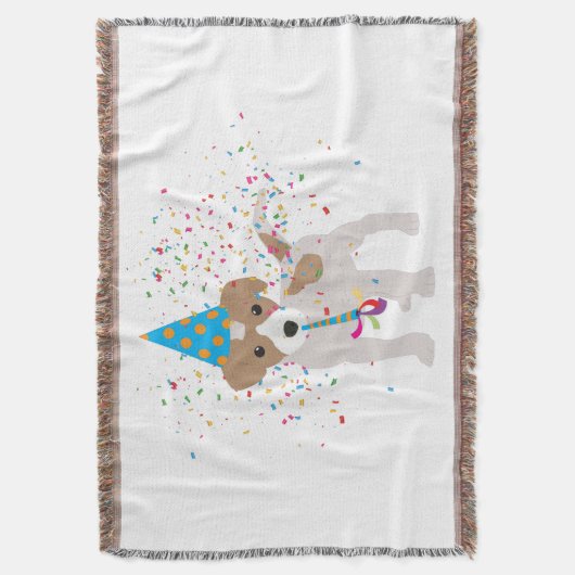 犬のパーティー – 動物の子犬を持つパーティー スローブランケット (正面縦)