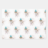 犬のパーティー – 動物の子犬を持つパーティー ラッピングペーパーシート (正面3)