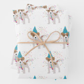 犬のパーティー – 動物の子犬を持つパーティー ラッピングペーパーシート (インサイチュ)