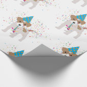 犬のパーティー – 動物の子犬を持つパーティー ラッピングペーパー (角)