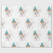 犬のパーティー – 動物の子犬を持つパーティー ラッピングペーパー (フラット)