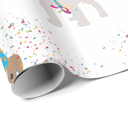 犬のパーティー – 動物の子犬を持つパーティー ラッピングペーパー (ロールコーナー)