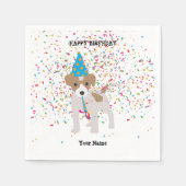 犬のパーティー – 誕生日パーティーで動物 スタンダードカクテルナプキン (正面)