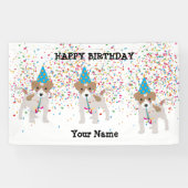 犬のパーティー – 誕生日パーティーで動物 横断幕 (横)