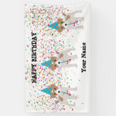 犬のパーティー – 誕生日パーティーで動物 横断幕 (縦)