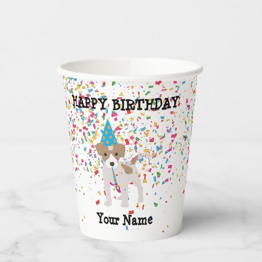 犬のパーティー – 誕生日パーティーで動物 紙コップ (左)