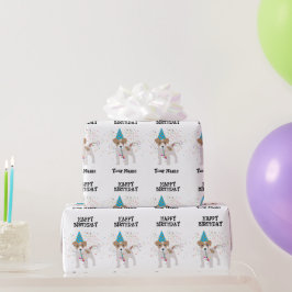 犬のパーティー – 誕生日パーティーの動物の名前 ラッピングペーパー