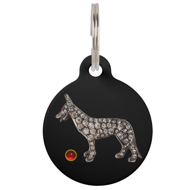 犬のビクトリアンポートレートジャーマンシェパード ペット　ネームタグ (正面)